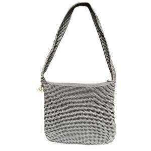 The Sak Gray Metallic Knit Shoulder Bag